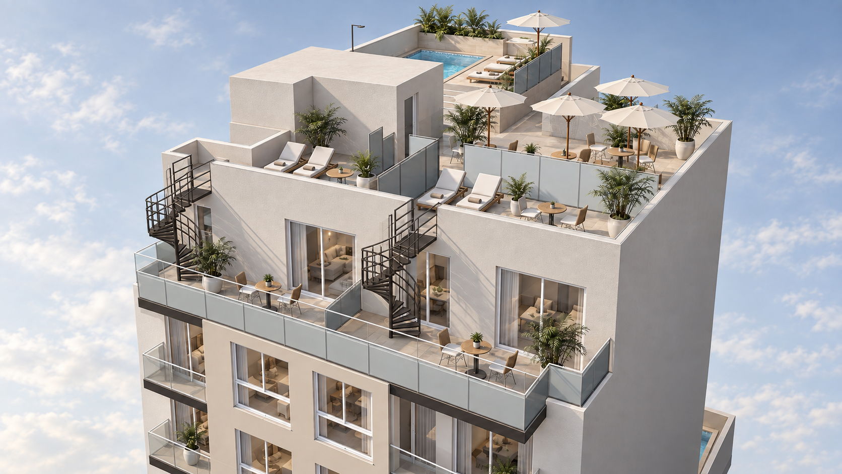 Residencial Las Piscinas — Piscina en azotea